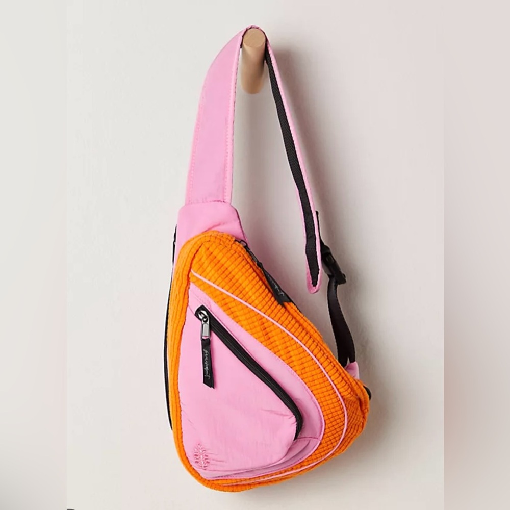 NWT Free People Cold Shoulder Sling Bag in Citrus